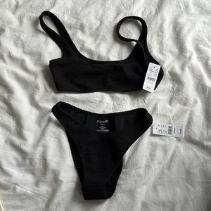 LA Hearts Black Scrunch Bikini Top - S